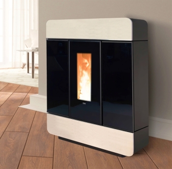 Klover Diva Slim Cream Stone 18.4kW Pellet Boiler Stove